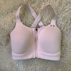 Under Armour Light Pink Zip Sports Bra